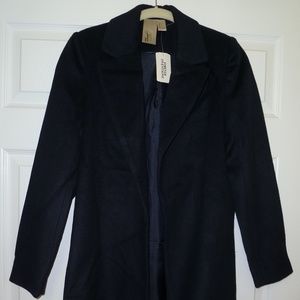 Navy Wool Blend Coat